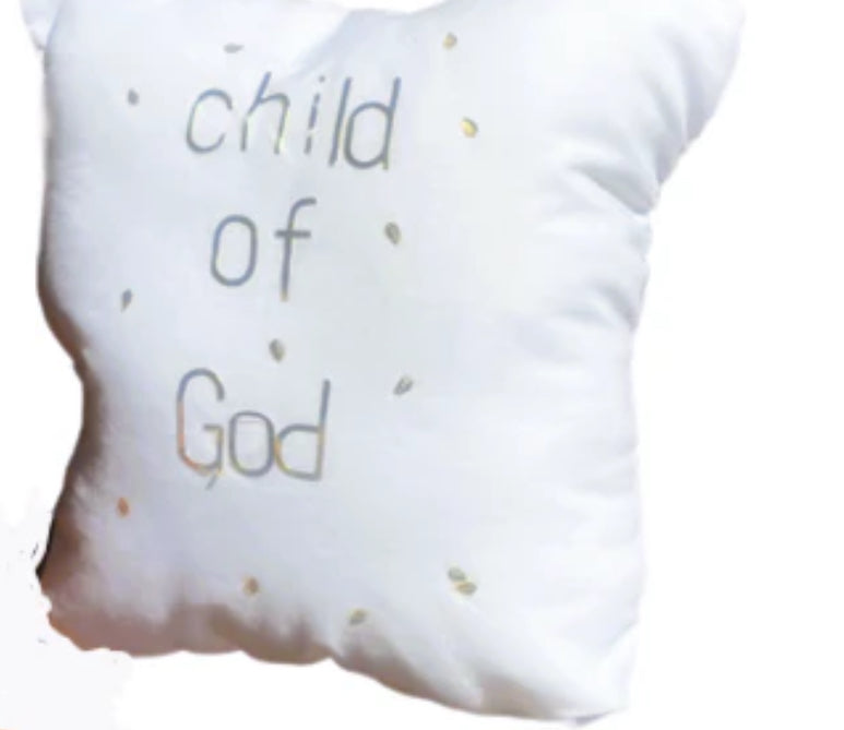Child of God Mini Accent Pillow with scattered gold flakes